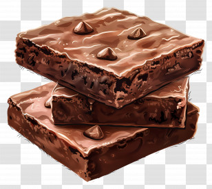 Stack Of Chocolate Brownies - Stack Of Fudgy Chocolate Brownies Transparent PNG