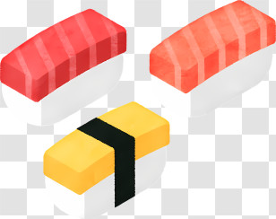 Food Elements - Sushi Pieces With Rice And Toppings Transparent PNG