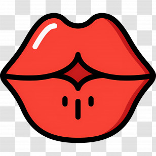 Lipstick Mark - Red Lips Cartoon Illustration Transparent PNG