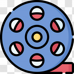 Film Reel - Blue And Red Film Reel Icon Transparent PNG