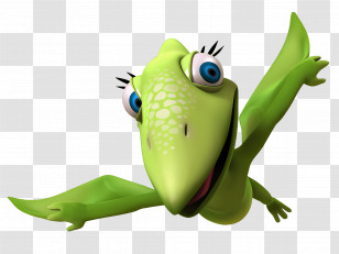 Dinosaur Train - Green Cartoon Pterodactyl With Expressive Eyes Transparent PNG