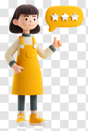 Girl Giving Feedback - Girl Giving A Star Rating Transparent PNG