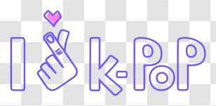 Kpop - I Love K-Pop Text Transparent PNG