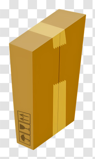 Box - Tall Cardboard Box Sealed With Tape Transparent PNG