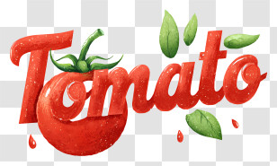 Tomato Logo - Tomato Lettering Illustration Transparent PNG