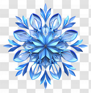Blue Snowflake - 3D Blue Snowflake Winter Decoration Transparent PNG