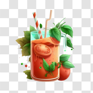 Tomato Juice
 - Tomato Juice With Basil Illustration Transparent PNG