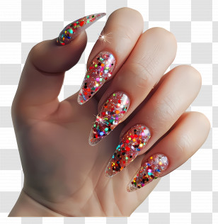 Nail Polish - Glitter Nails Art Design Transparent PNG