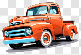 Orange Truck - Orange Vintage Truck Transparent PNG