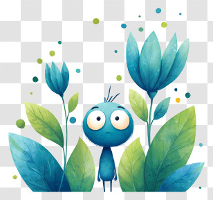 Blue Creature - Tiny Blue Forest Creature Illustration Transparent PNG