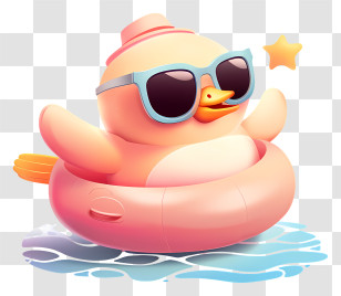 Pool Opening Day - Cool Duck In Summer Pool Transparent PNG