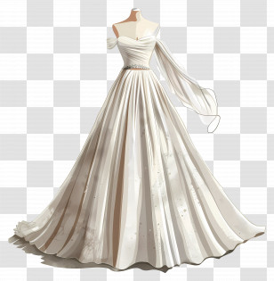 Simple Wedding Dress - Elegant White Wedding Dress Design Transparent PNG