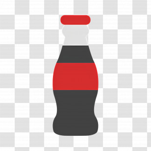 Coca Cola Bottle - Soda Bottle With Red And Black Label Transparent PNG