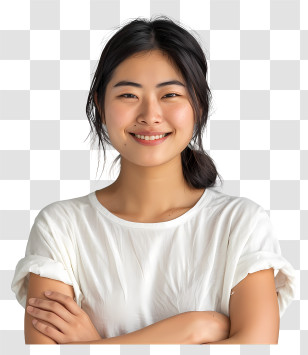 Model - Smiling Woman In Casual Attire Transparent PNG