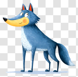 Watercolor Wolf - Blue Wolf Cartoon Transparent PNG