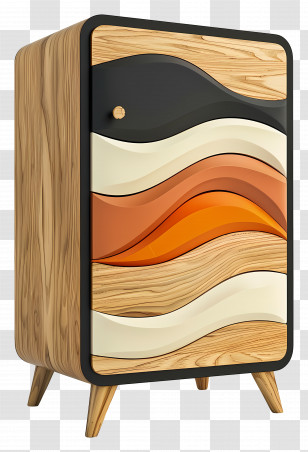 Wooden Cabinet - Modern Colorful Cabinet Transparent PNG