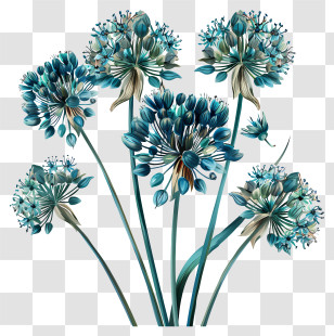 Allium Giganteum Flowers - Blue Flowers Illustration For Decoration Transparent PNG