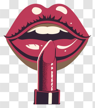 Bright Pink Lipstick - Red Lips And Lipstick Illustration Transparent PNG