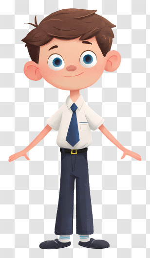 Young Schoolboy - Smiling Brown-Haired Schoolboy Transparent PNG