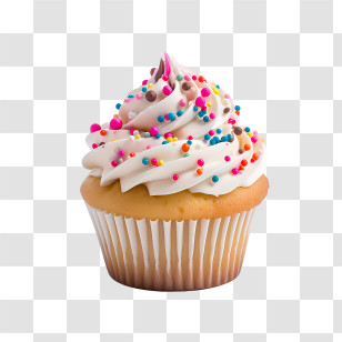National Cupcake Day - Colorful Cupcake With Sprinkles Transparent PNG