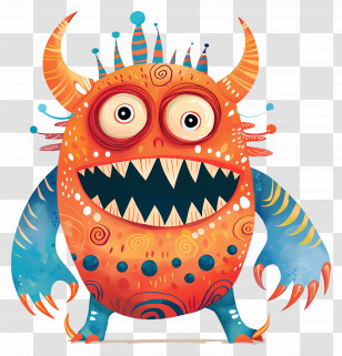 Cartoon Monster - Colorful Cartoon Monster Transparent PNG
