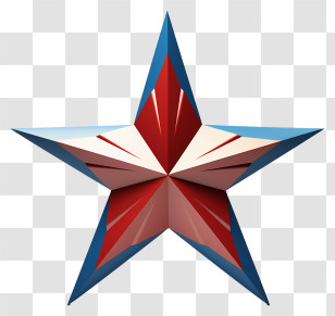 Star - 3D Red And Blue Star Design Transparent PNG