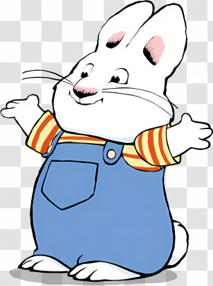 Max Ruby - White Rabbit In Overalls Transparent PNG