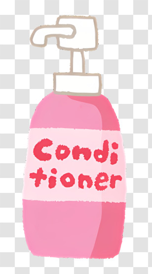 Icon - Pink Conditioner Bottle For Hair Care Transparent PNG