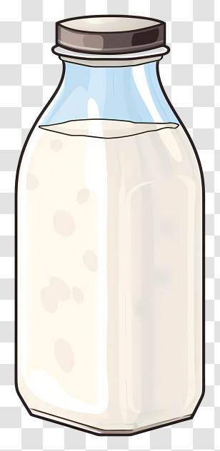 Glass Jar - Illustrated Glass Bottle Of Milk Transparent PNG