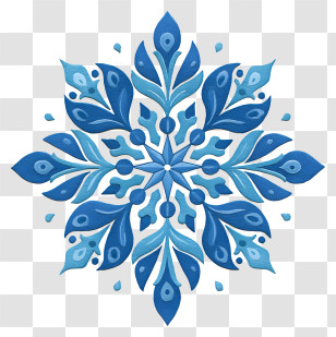 Snowflake Mandala - Blue Snowflake Pattern Design Transparent PNG