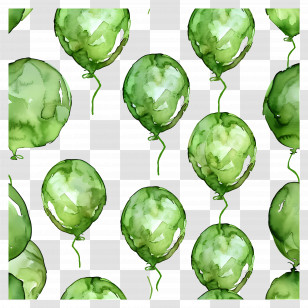 Green Background - Pattern Of Green Balloons Transparent PNG