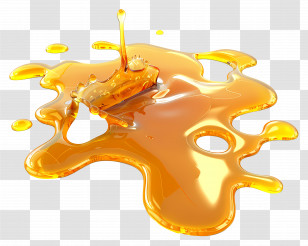Honey Puddle - Golden Honey Spill In Close-up View Transparent PNG