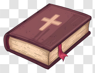 Holy Bible Book - Illustrated Holy Bible With Cross Symbol Transparent PNG