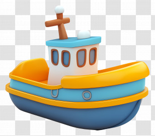 Cartoon Boat - Cute Toy Boat Transparent PNG