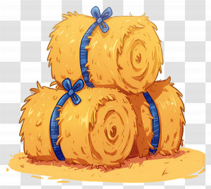 Hay Bale - Stacked Hay Bales With Ribbons Transparent PNG