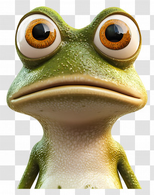 Cute Frog - Realistic 3D Cartoon Frog With Wide Eyes Transparent PNG