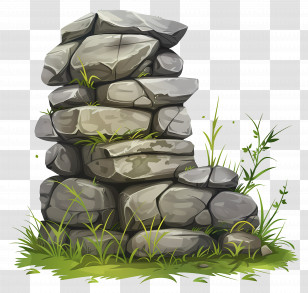 Stone Wall - Balanced Rock Stack Transparent PNG