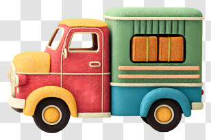 Delivery Truck - Colorful Cartoon Truck Illustration Transparent PNG