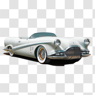 Collector Car Appreciation Day - White Classic Convertible Car With Vintage Design Transparent PNG