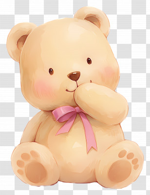 Cute Teddy Bear - Cute Teddy Bear With Bow Transparent PNG