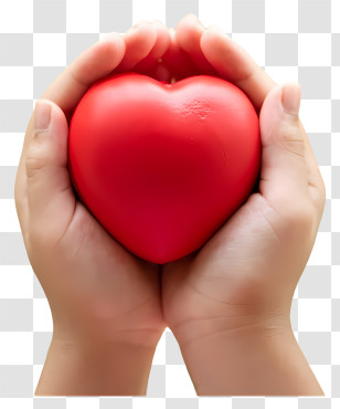 Love - Red Heart Held In Caring Hands Transparent PNG