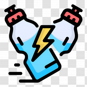 Energy Drink - Dynamic Water Bottles With Energy Symbol Transparent PNG