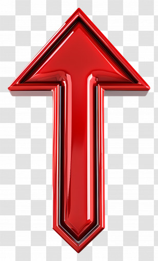 Red Arrow Up - Red Upward Arrow Transparent PNG