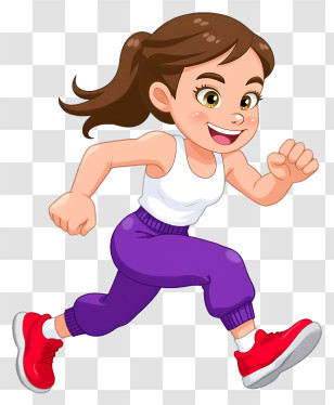 Running Girl - Running Girl In Purple Pants Transparent PNG