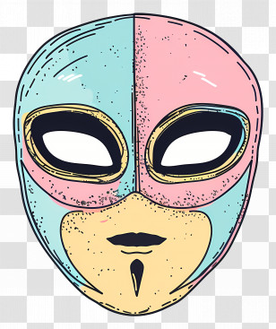 Mask - Colorful Wrestling Mask Transparent PNG