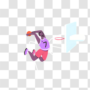 Basketball Dunk - Basketball Player Dunking Transparent PNG