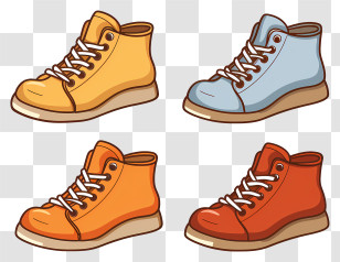 Colorful Sneakers - Colorful Cartoon Shoes Transparent PNG