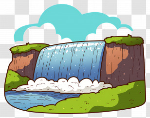 Niagara Falls - Cartoon Waterfall And Nature Illustration Transparent PNG