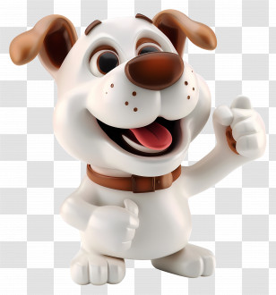 Thumb Up - Adorable Cartoon Dog Character Transparent PNG