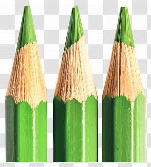 Pencils - Sharpened Green Pencils Close-Up Transparent PNG